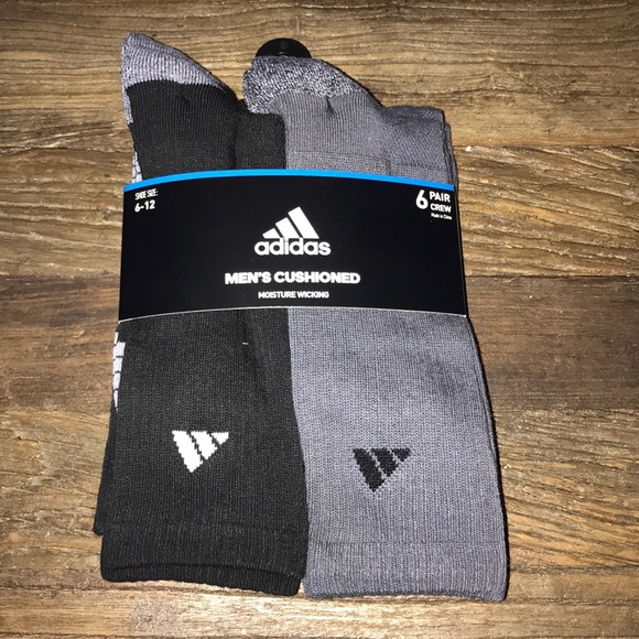 adidas Other - Adidas Cushioned 6 pair crew socks.